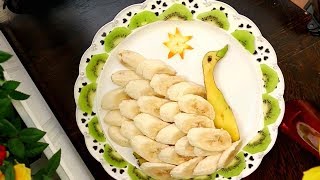 Art in Banana Swan - Banana Decoration - Art In Fruit & Vegetable Carving Lessons