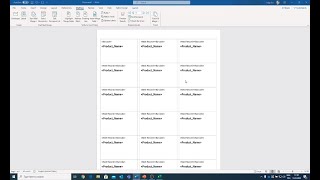 Label design using mail merge in Word