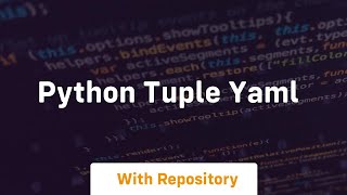 python tuple yaml