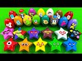 Rainbow SLIME: Looking Numberblocks, Alphablocks, Cocomelon Mini Dinosaur Eggs, Star Coloring! ASMR