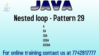 Java Program to print pattern of alphabets