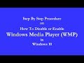 How To Disable or Enable Windows Media Player In Windows 10