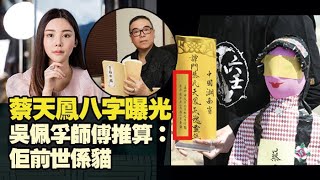 蔡天鳳八字曝光  吳佩孚師傅推算：佢前世係貓