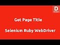 Selenium Ruby Get Page Title