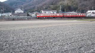 津山線　快速ことぶき　ノスタルジー　　備前原駅通過