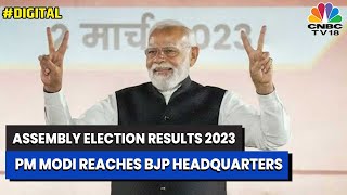 Assembly Election Results 2023: PM Modi Reaches BJP Headquarters In Delhi For Victory Celebrations