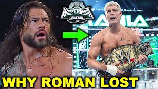 Why Roman Reigns Lost Title to Cody Rhodes at WWE WrestleMania 40 as The Rock & Paul Heyman Are Sad