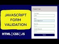 JavaScript Client-side Form Validation 2021 | Form Validation in JavaScript