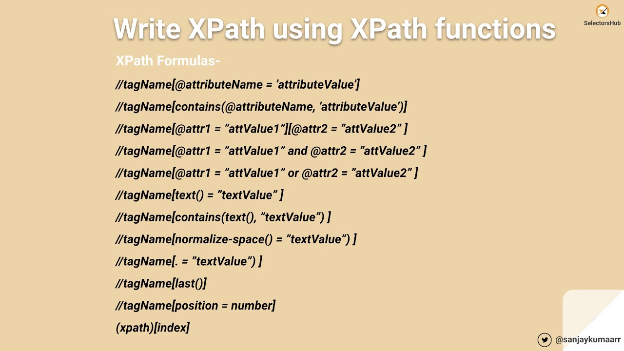 Learn To Write XPath Using Different XPath Formula | Xpath Functions ...