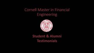 Cornell MFE Student/Alumni Testimonials