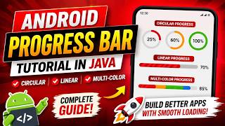 ANDROID - PROGRESS BAR TUTORIAL IN JAVA | CIRCULAR , LINEAR PROGRESS INDICATOR | MULTI-COLOR
