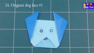 origami animal #25 origami dog face #2 dog with ears up