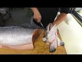 How To Fillet a Whole Salmon For Making Sushi - Taiwan Street Food