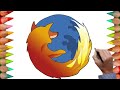 how to draw firefox logo step by step