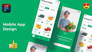 Grocery App Figma Design Tutorial | Mobile App Design UI UX with Prototype