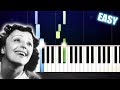 Edith Piaf - La Vie En Rose - EASY Piano Tutorial by PlutaX