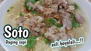 Recipe for how to make delicious and simple clear soup beef soup, typical of Boyolali