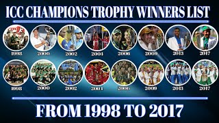 ICC Champions Trophy Winners List From 1998 To 2017 | ICC Champions Trophy Winners List |