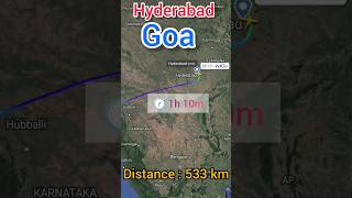 Hyderabad to Goa flight Route ✈️ || Telangana to Goa ||