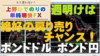 ポンドドル、ポンド円、週明けは絶好の戻り売りチャンス！【MT4フィボナッチFX】