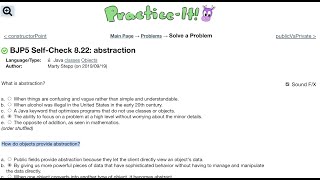 Java Practice It | Self-Check 8.22 abstraction | constructors, Point