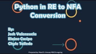Python in RE to NFA Conversion