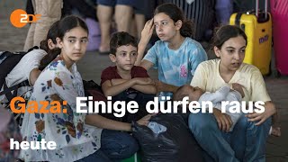 heute 19:00 Uhr 01.11.23 Ausreise aus Gaza, Arbeitserlaubnis Asylsuchende, Dürre Amazonas (english)