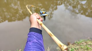 🔥Fui TESTAR a NOVA varinha UL de BAMBU que eu fiz | Pescaria de Tilapia