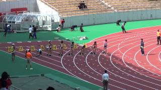 2014年愛知県総体陸上　名古屋北支部　女子100m　準決勝2組