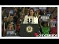 Vice President Kamala Harris interrupted by protesters during rally in Detroit