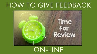 How to give feedback when teaching online