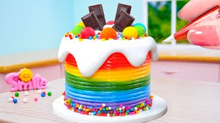 How To Make Miniature Cake Decorating Ideas🌈Beautiful Miniature Rainbow Cake Recipe🍰Sweet Rainbow