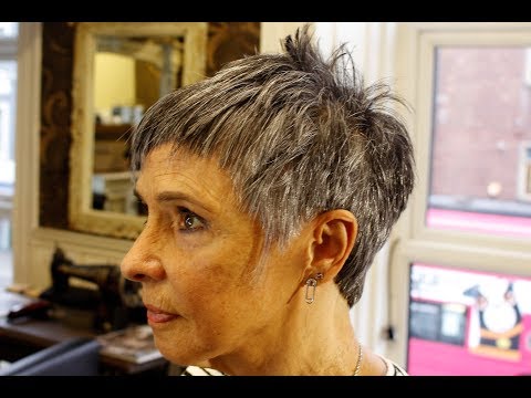 HOW TO CUT Short Funky PIXIE hair ON GREY HAIR textured crop choppy HOW TO CUT Short Funky PIXIE hair ON GREY HAIR textured crop choppy