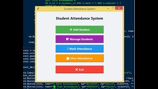 Student Attendance System Using Tkinter and SQLite