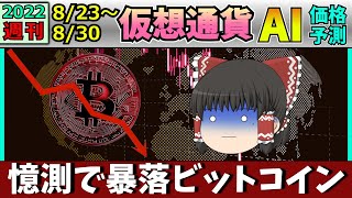 【地獄絵図へ】仮想通貨AI価格予測(2022年8月23日～8月30日)