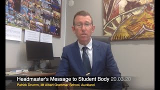 Headmaster's Message  March 20, 2020