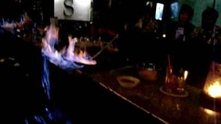 jager bombs with a fire show