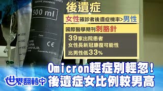 Omicron輕症別輕忽！後遺症易喘.易累 女性比例較男性高 世界翻轉中 20220619