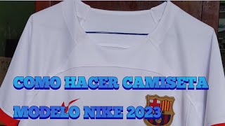 camiseta de Barcelona blanco modelo Nike 2023