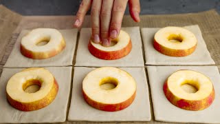 🍎 Just take puff pastry and 2 apples! Festive dessert in 7 minutes!