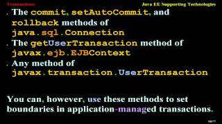 Transactions in Java Enterprise Edition