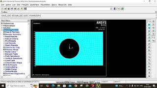 Experiment 5, Rectangular plate with hole in ANSYS