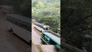 TNSTC and SETC in opposite lane and comes to its original lane green bus Uturn