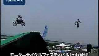 お台場にサーキット　迫力の技で三宅島バイクイベントをPR