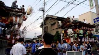 石原八坂神社前の２町叩き合い