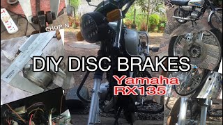 Rx 135 , 100 or RXZ Detailed DIY  Budget Disc brakes installation