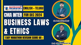 CMA INTER | BUSINESS LAWS \u0026 ETHICS MARATHON REVISION CLASSES | FOR DEC 2024 EXAMS | P1851