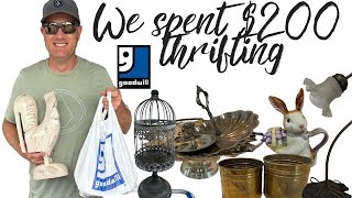 We Spent $200 At Goodwill Thrifting For Home Decor!