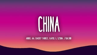 Anuel AA, Daddy Yankee, Karol G, Ozuna & J Balvin - China (Letra / Lyrics)