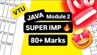 OOPS with JAVA MODULE 2 SUPER IMPORTANT💯🤩| BCS306A MODEL PAPER SOLUTIONS + PASSING PACKAGE #vtu #cse
